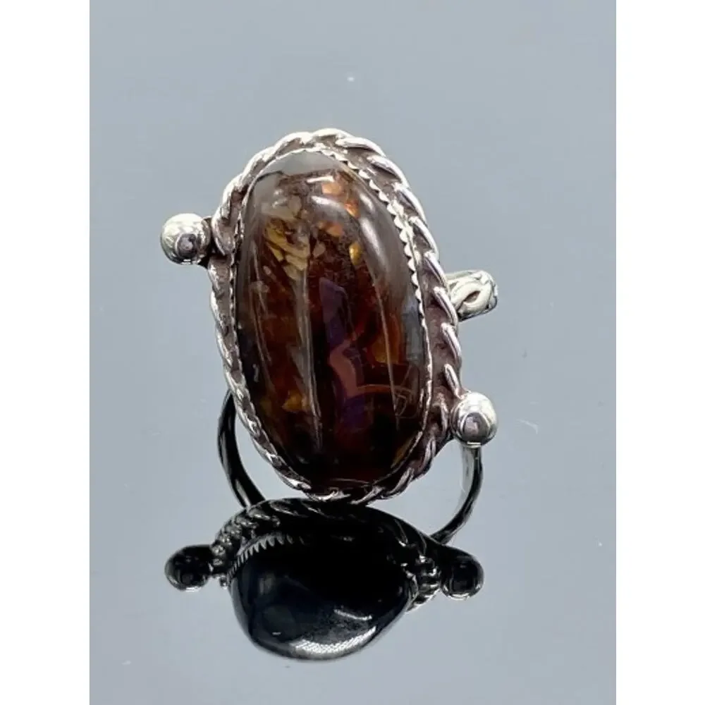 Vintage 925 Sterling Silver Jasper Ring Size 7